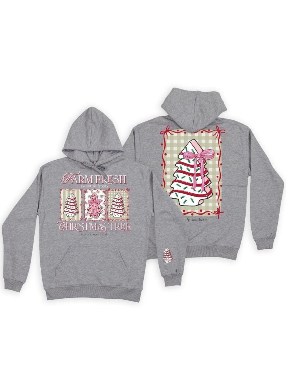Simply Southern Farm Fresh Christmas Tree Cakes Sweatshirt Hoodie Youth M Girls